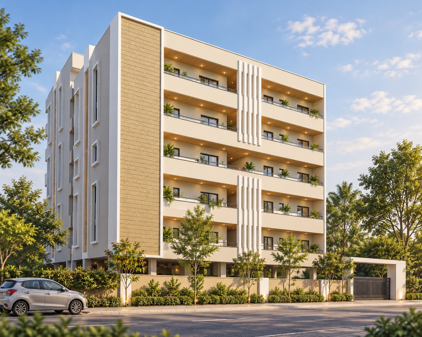 Artist’s impression of GCN Pride Apartments, showing five residential floors above stilt parking
